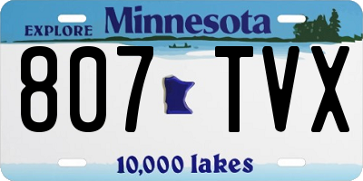 MN license plate 807TVX