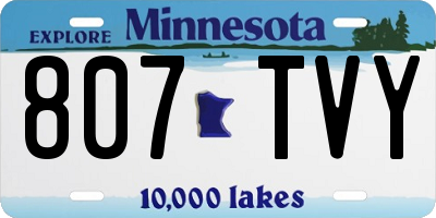MN license plate 807TVY