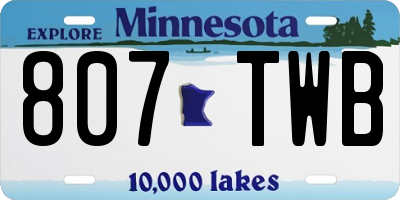 MN license plate 807TWB