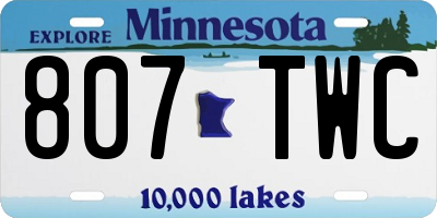 MN license plate 807TWC