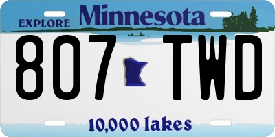 MN license plate 807TWD