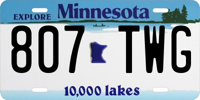 MN license plate 807TWG