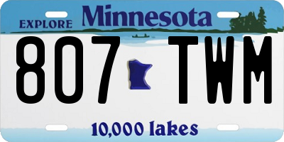 MN license plate 807TWM