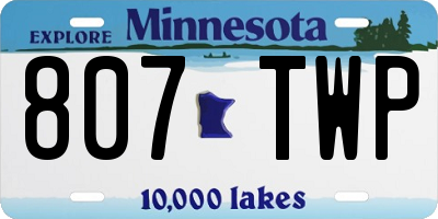 MN license plate 807TWP