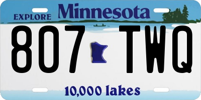 MN license plate 807TWQ