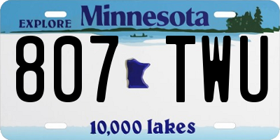 MN license plate 807TWU