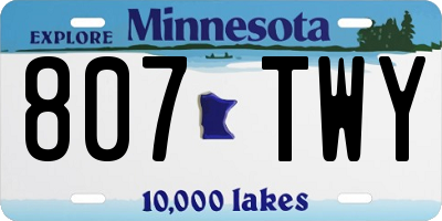 MN license plate 807TWY