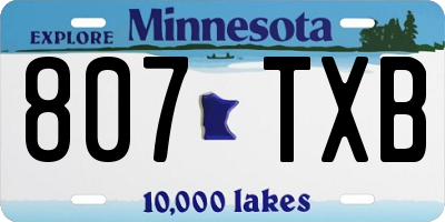 MN license plate 807TXB