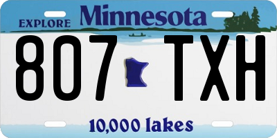 MN license plate 807TXH