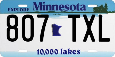 MN license plate 807TXL