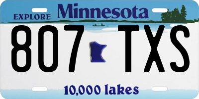 MN license plate 807TXS