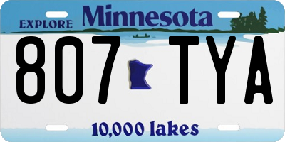 MN license plate 807TYA