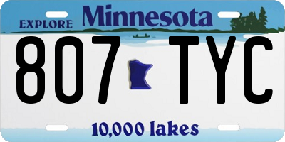 MN license plate 807TYC