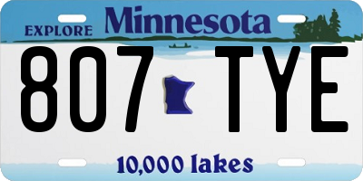 MN license plate 807TYE