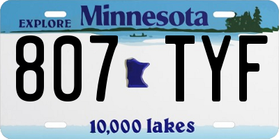 MN license plate 807TYF