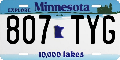 MN license plate 807TYG