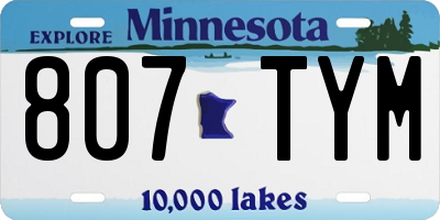 MN license plate 807TYM