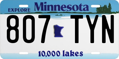 MN license plate 807TYN