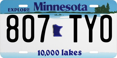 MN license plate 807TYO