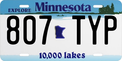 MN license plate 807TYP