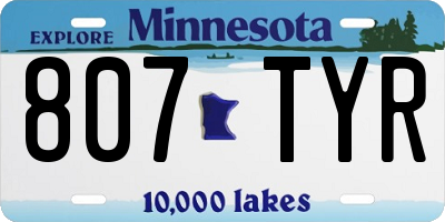 MN license plate 807TYR