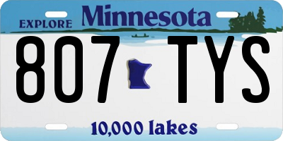 MN license plate 807TYS