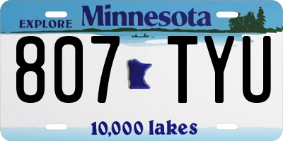 MN license plate 807TYU