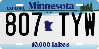 MN license plate 807TYW