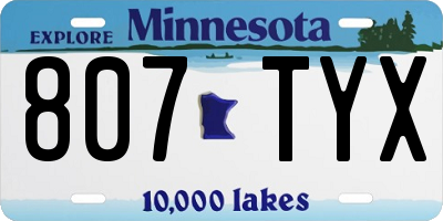 MN license plate 807TYX
