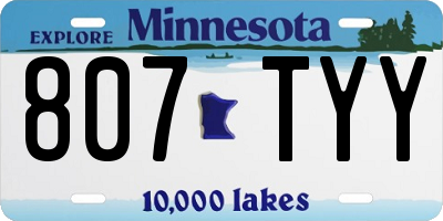 MN license plate 807TYY