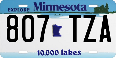 MN license plate 807TZA