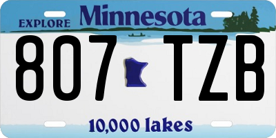 MN license plate 807TZB