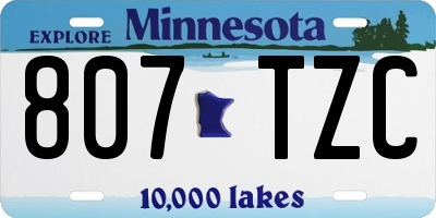 MN license plate 807TZC