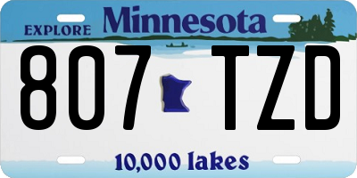 MN license plate 807TZD