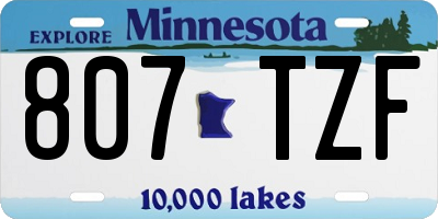 MN license plate 807TZF