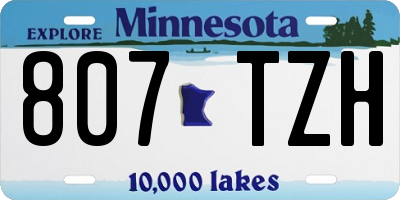 MN license plate 807TZH