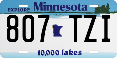 MN license plate 807TZI
