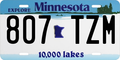 MN license plate 807TZM