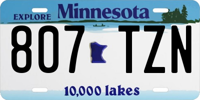 MN license plate 807TZN