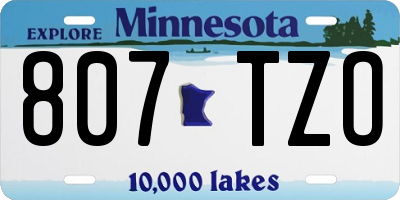 MN license plate 807TZO