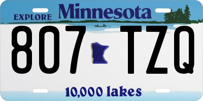 MN license plate 807TZQ