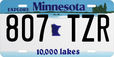 MN license plate 807TZR