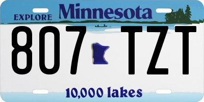 MN license plate 807TZT