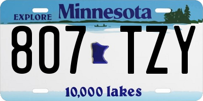 MN license plate 807TZY