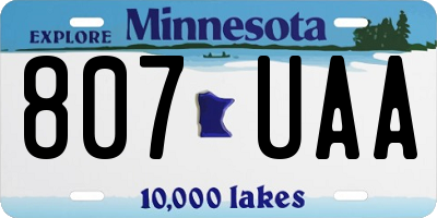 MN license plate 807UAA