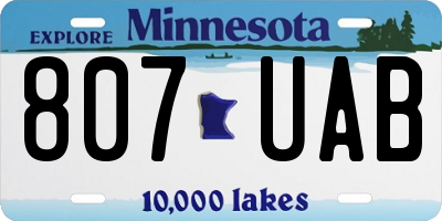 MN license plate 807UAB