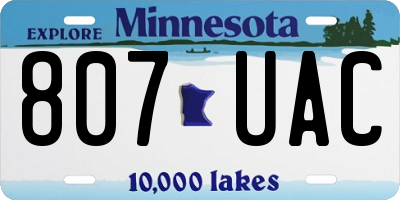 MN license plate 807UAC