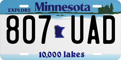 MN license plate 807UAD