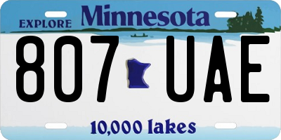 MN license plate 807UAE