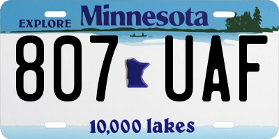 MN license plate 807UAF
